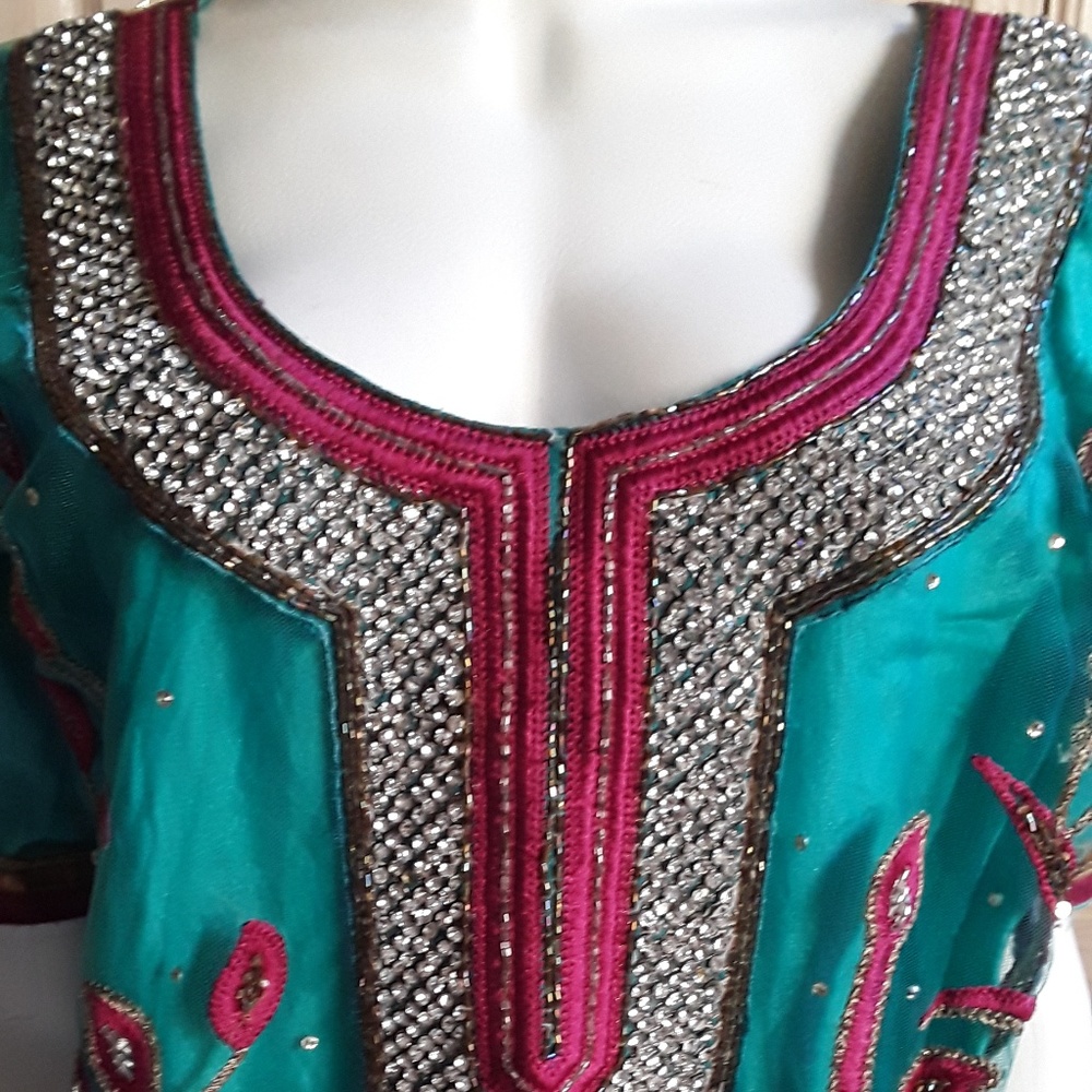 Mesh Holiday Ethnic Tunic /Dress/Beaded Folk Tunic